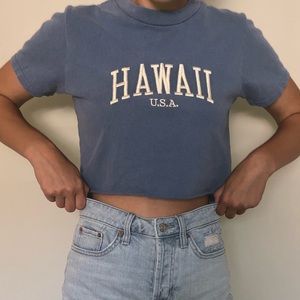 Brandy Melville Cropped Blue Hawaii Tee